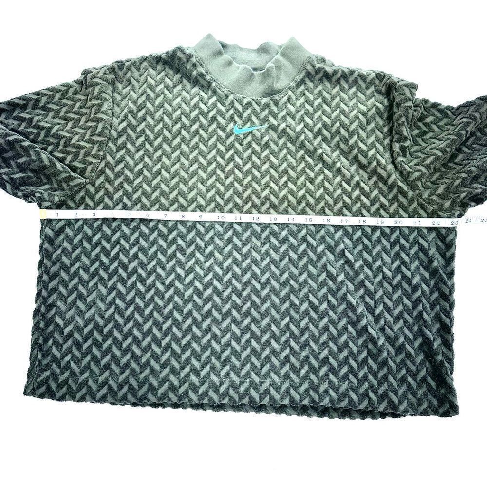 Nike olive green mock neck chevron terry crop top M - Picture 8 of 9